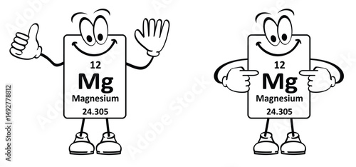 Atomic number 12, Mg Magnesium 24.305 Magnesium chemical element, periodic table elements magnesium. Rare earth element or rare earth metals or rare earths concept. Vector symbol or icon.