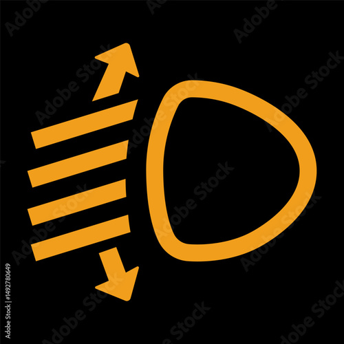 Headlight Range Control simple sign of car dashboard engine light sign alert