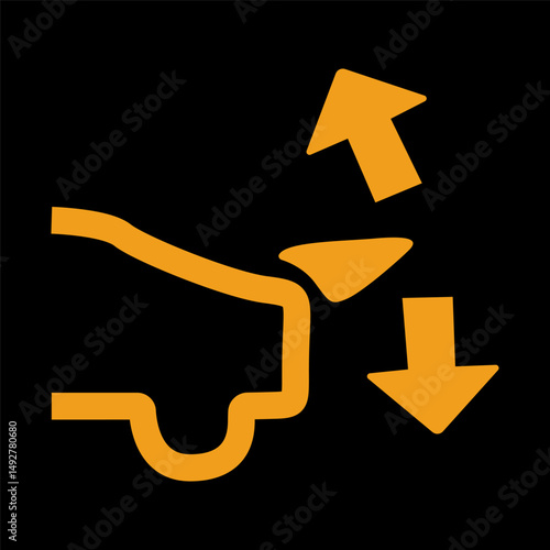 Rear Spoiler simple sign of car dashboard engine light sign alert