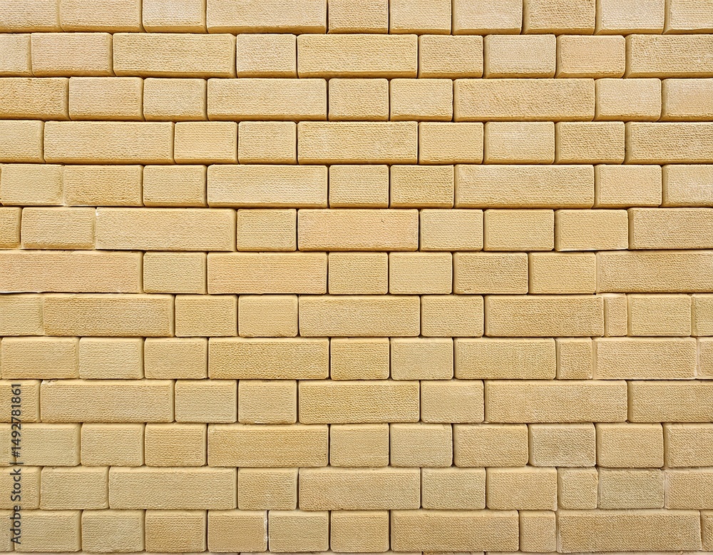 Obraz premium light antique yellow cream color creates a unique brick wall pattern texture offering a visually appealing background with intricate details found in this brick wall pattern design