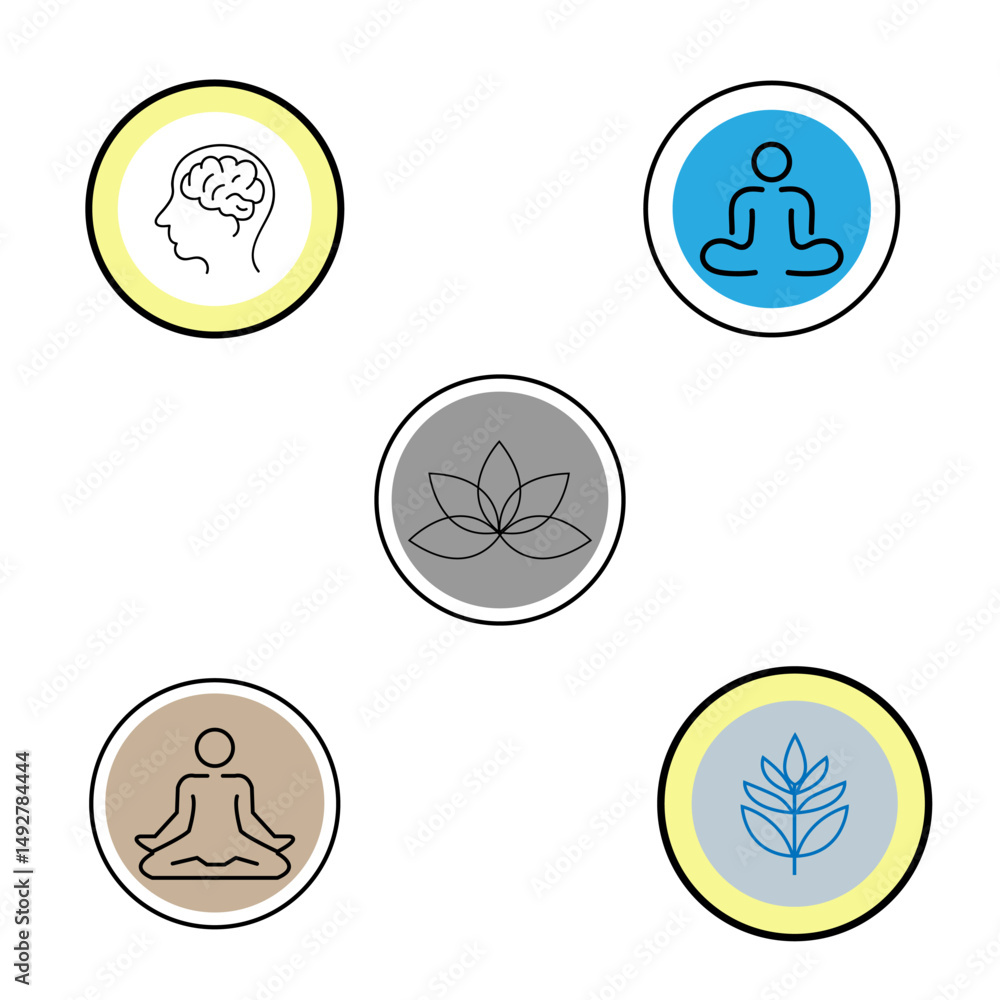 Fototapeta premium Vector drawing of yoga icons