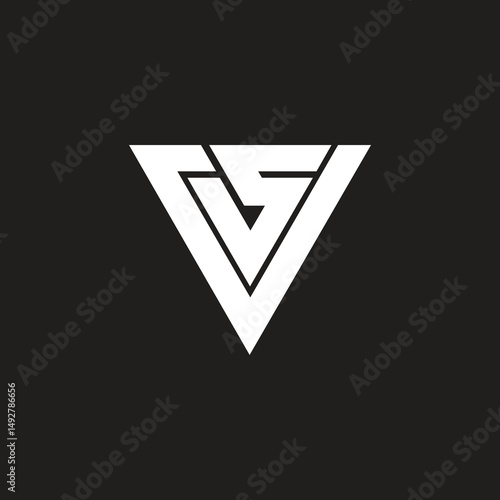 Free Download Letter SV or VS logo design vector, triangle shape. - GFXLoad