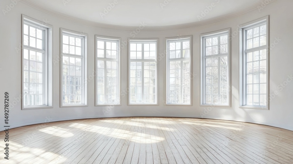 Obraz premium Large bay windows isolated on white background