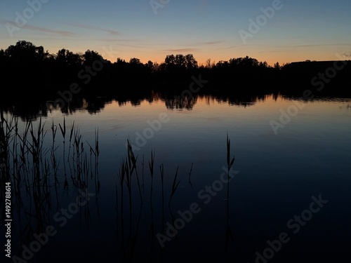 sunset over the lake