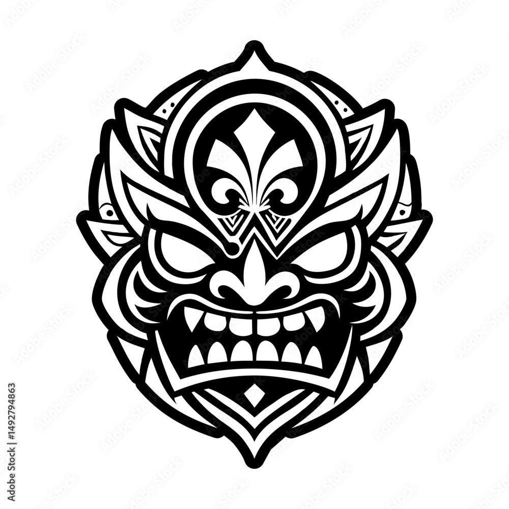 Fototapeta premium Solid style icon depicting dragon mandala