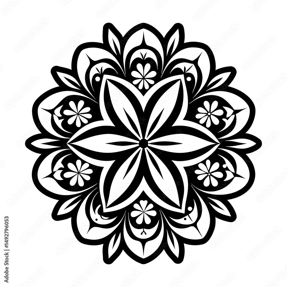 Obraz premium A filled style icon depicting decorative mandala artwork