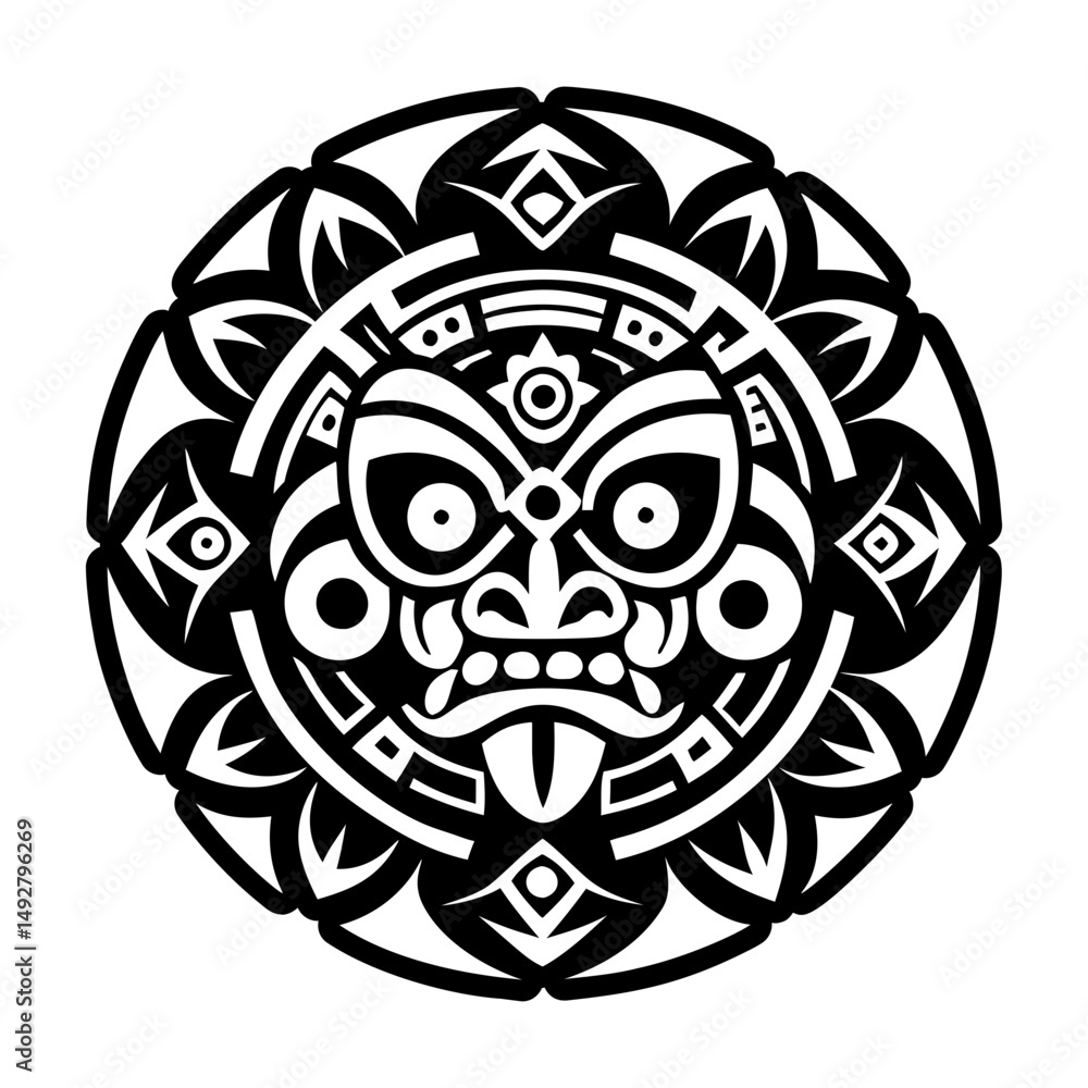 Fototapeta premium A filled style icon depicting sacred circle flow