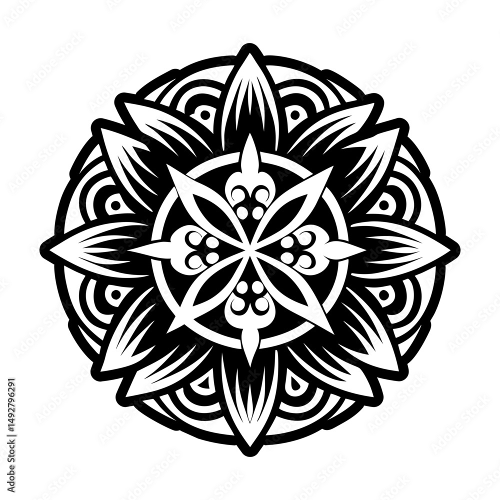 A glyph style icon of buddha mandala peace A glyph style icon of buddha mandala peace