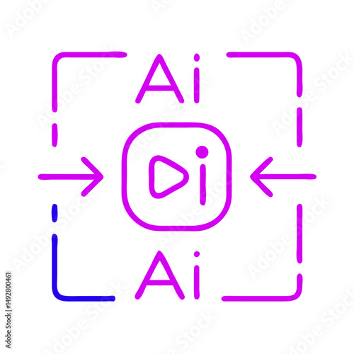 AI Video Innovation: Abstract illustration symbolizing Artificial Intelligence's role in the evolution of video content creation, represented through a clean and modern design.