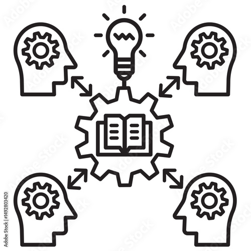 knowledge management icon KM vector