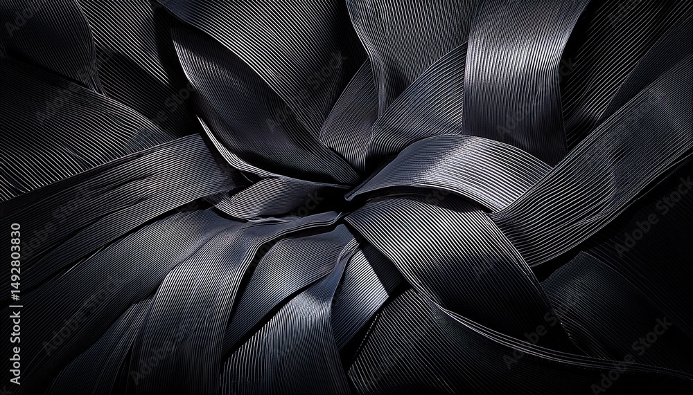 Obraz premium vertical dark black flexible bend abstract trellised or cellular background