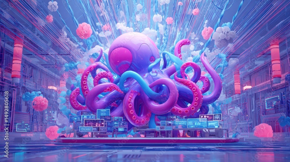 Cyberpunk Octopus Tech Hub Cyberpunk Octopus Tech Hub