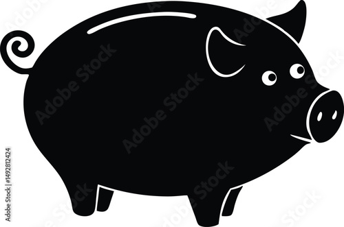 piggy bank silhouette vector