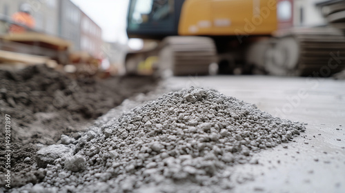 Construction site with fresh concrete floor and crane in background, symbolizing progress and industrial development.
