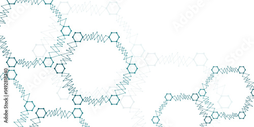 The molecular structure of DNA and the connection of neurons atoms. Science concept for your design. Medical technology, chemistry, science background. Vector illustration