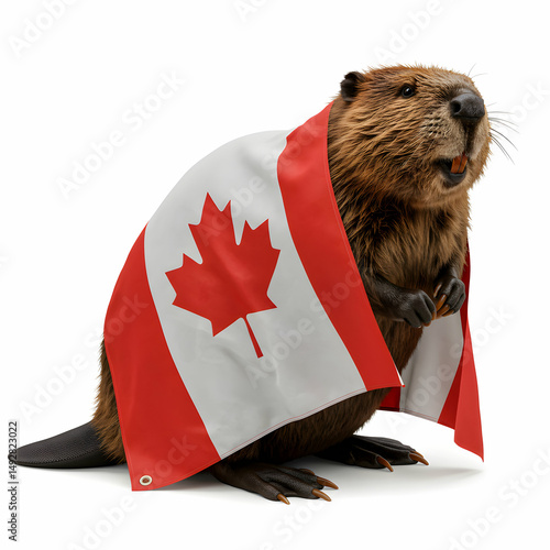 Patriotic Beaver Canada Day Image