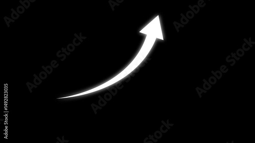 Growing business arrow on black. Profit arow .Business concept, growing chart. Concept of sales symbol icon with arrow moving up. Economic Arrow With Growing Trend,4k video