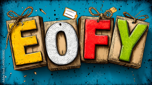 Hand-Drawn Style End Of Financial Year, Pop Art