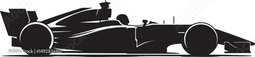 Silhouette of a Formula One Race Car Driver