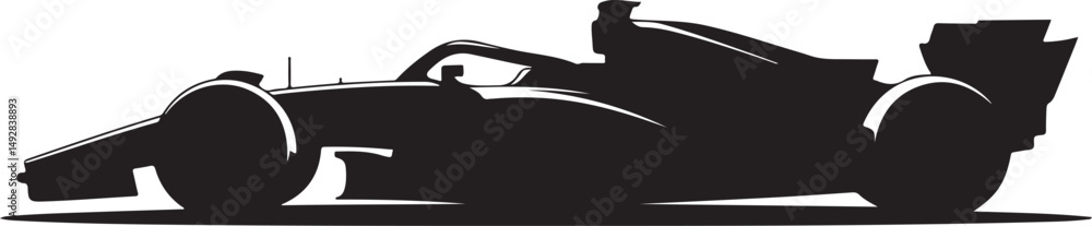 Naklejka premium Silhouette of a Formula One Race Car