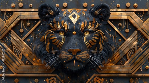 Chow Chow Dog in Art Deco Style