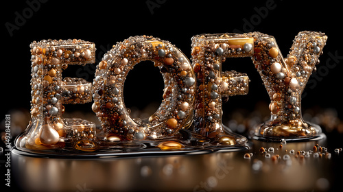 Abstract Eofy Letters with Flowing Orbs
