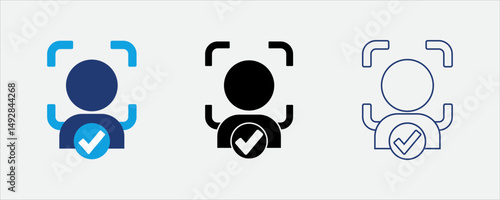 Face recognition icon for biometric AI systems
