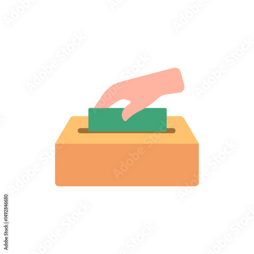 Illustrative depiction of casting a vote, symbolizing civic engagement and democratic process