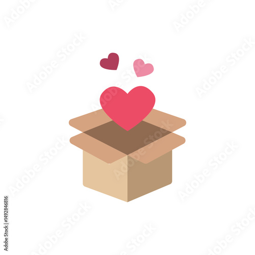 Heartfelt gifting concept illustration showcasing love and care with floating hearts
