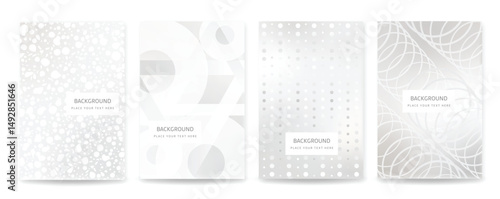 Set of simple white background.Elegant white gradient,with beautiful abstract pattern, banner design