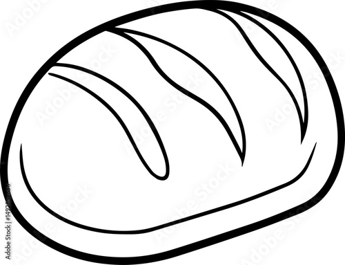 bread loaf outline vector illustration line art 