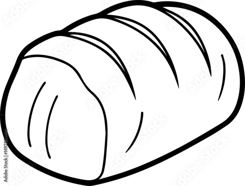 bread loaf outline vector illustration line art 