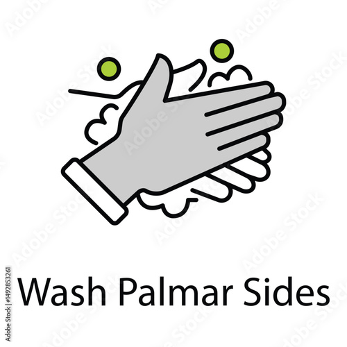Vector Icon Showing Palmar Hand Washing Technique