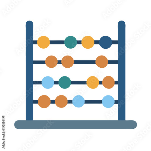 Flat vector abacus illustration against a White Background