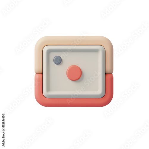 Free Download A stylized camera icon with rounded edges and pastel colors on a black background in a studio setting - GFXLoad