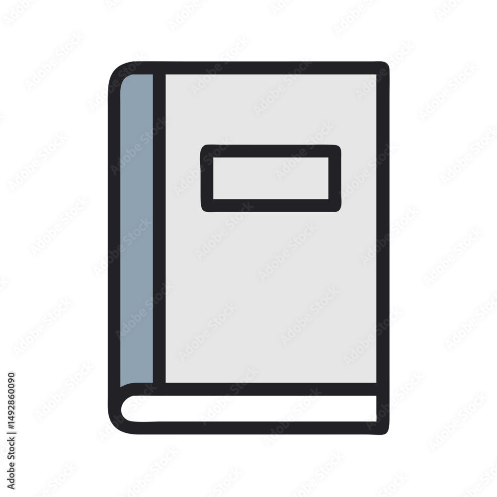 Icon of a simple book with gray cover Icon of a simple book with gray cover