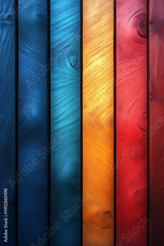 Vibrant colored wooden planks