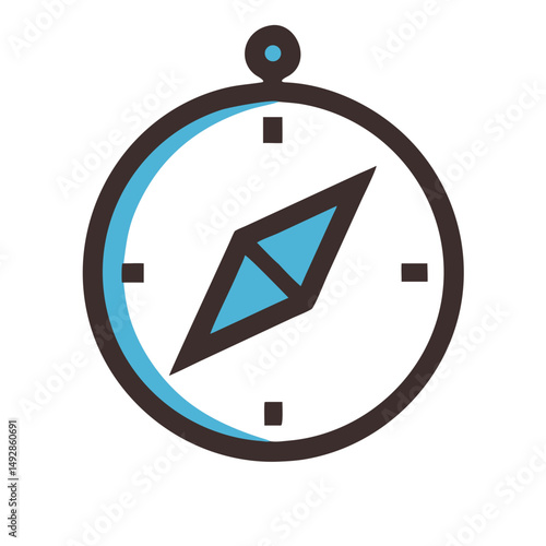 Free Download Stylized icon of a compass indicating direction and navigation - GFXLoad