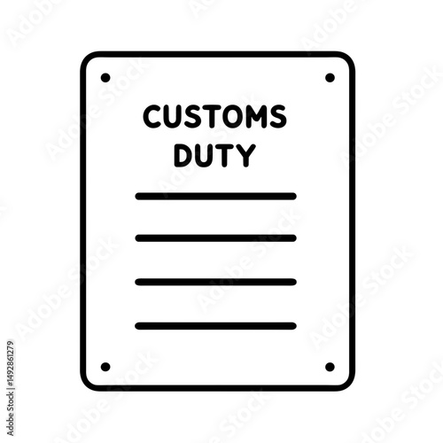 Customs Duty Notice Icon on Transparent background for Legal Documents, Shipping Industry, Taxation Awareness, and Business Compliance Resources