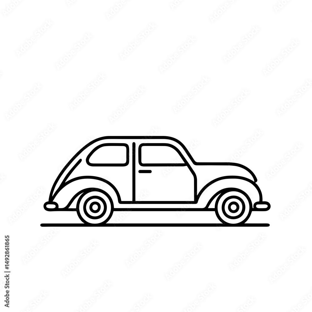 Fototapeta premium Simple Black Icon of an Imported Car on Transparent background for Automotive Blogs, Graphic Design Projects, Digital Content, and Social Media Graphics