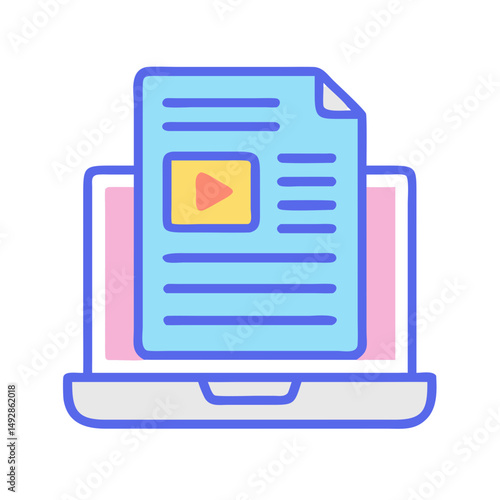 Online video content creation and presentation on laptop screen