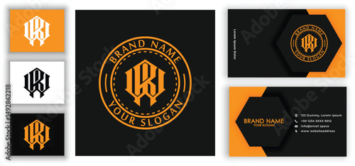 Monogram professional unique letter WR RW logo design template. Initials Business logo