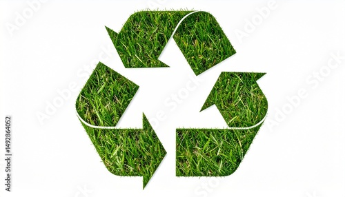 grass covered recycling symbol
