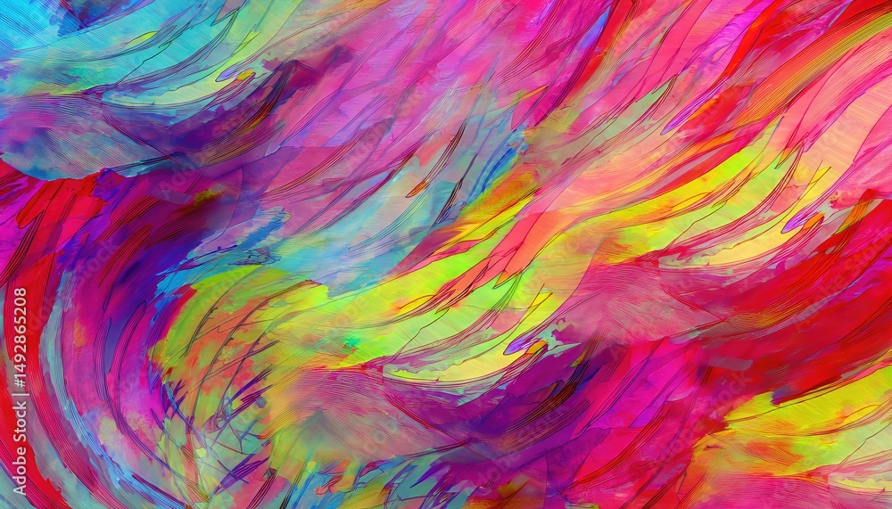 Vibrant Watercolor Abstraction Expressive Brush Strokes Create a Whimsical, Immersive Seamless Pattern, Perfect for Digital Art, Home Decor, and Design Inspiration. Vibrant Watercolor Abstraction Expressive Brush Strokes Create a Whimsical, Immersive Seamless Pattern, Perfect for Digital Art, Home Decor, and Design Inspiration.