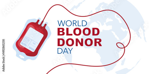 World Blood Donor Day - vector poster. Blood donation concept.