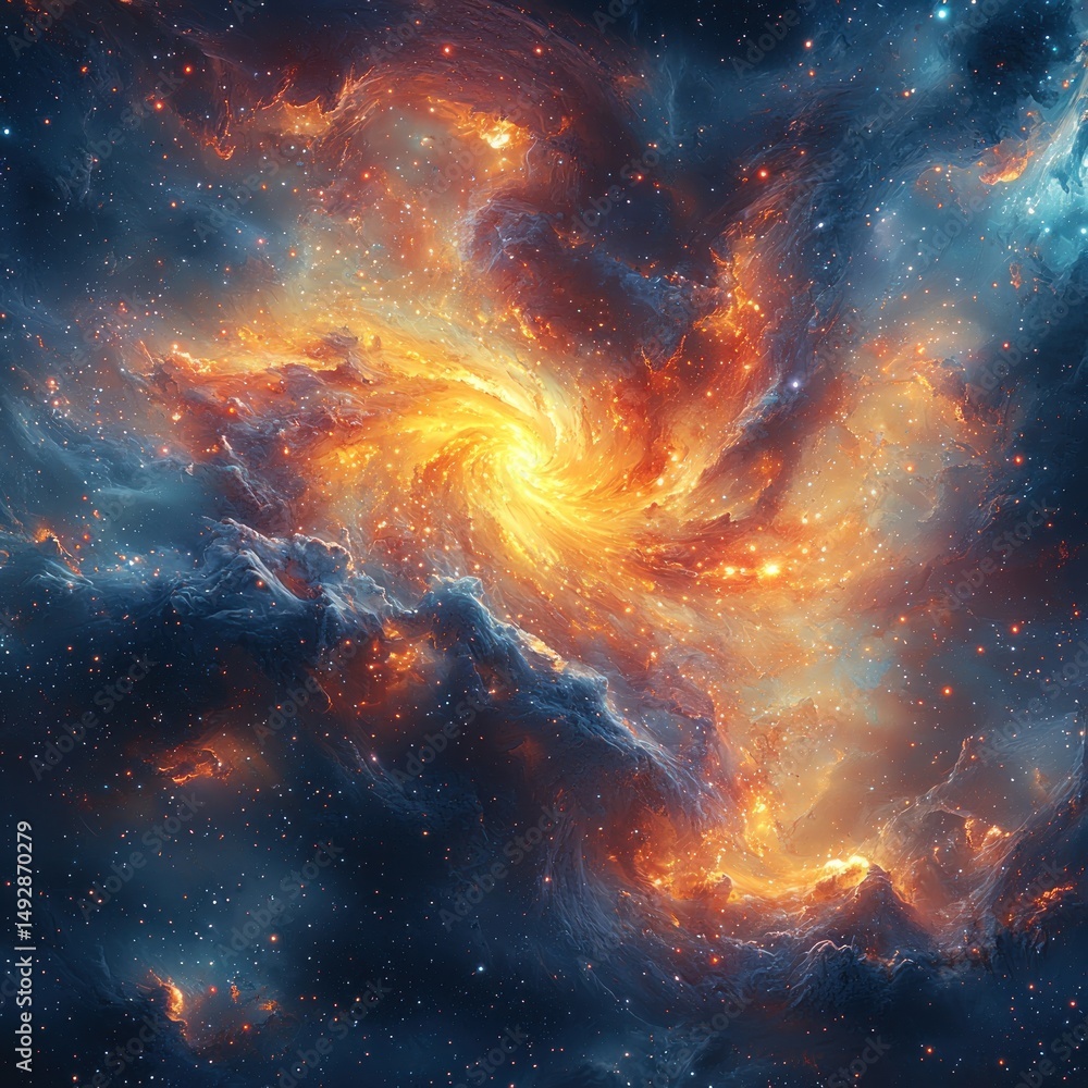 Vibrant Swirling Galaxy with Stars and Nebula Cosmic Wonder Vibrant Swirling Galaxy with Stars and Nebula Cosmic Wonder