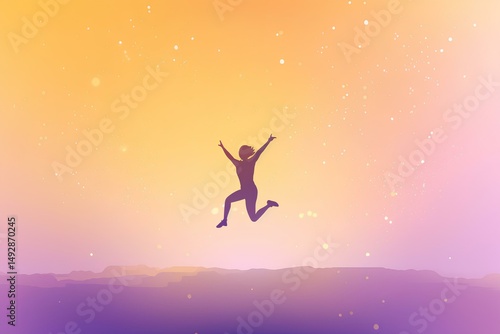 Wallpaper Mural silhouette of a man jumping Torontodigital.ca