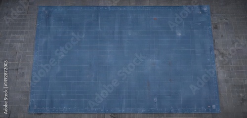 Blueprint photo effect template with grid & measurements , vector, blueprint background, mockup