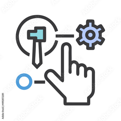 System setup, data configuration and finger pointing concept