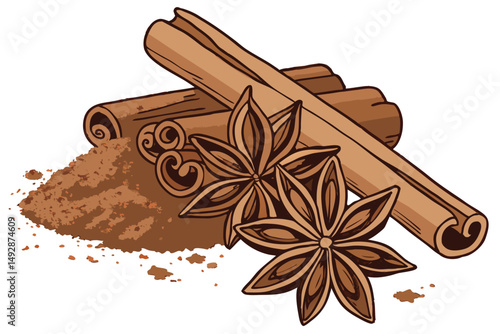 64 a pile of ground cinnamon powder, detailed, high resolution, macro shot, photorealistic